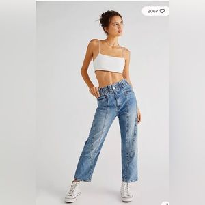 Free People Powell Boyfriend Pull On Jeans